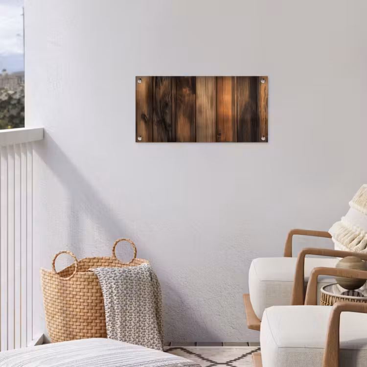 Hout - Rustiek - Donkere Planken tuinposter los doek klein -sfeer8