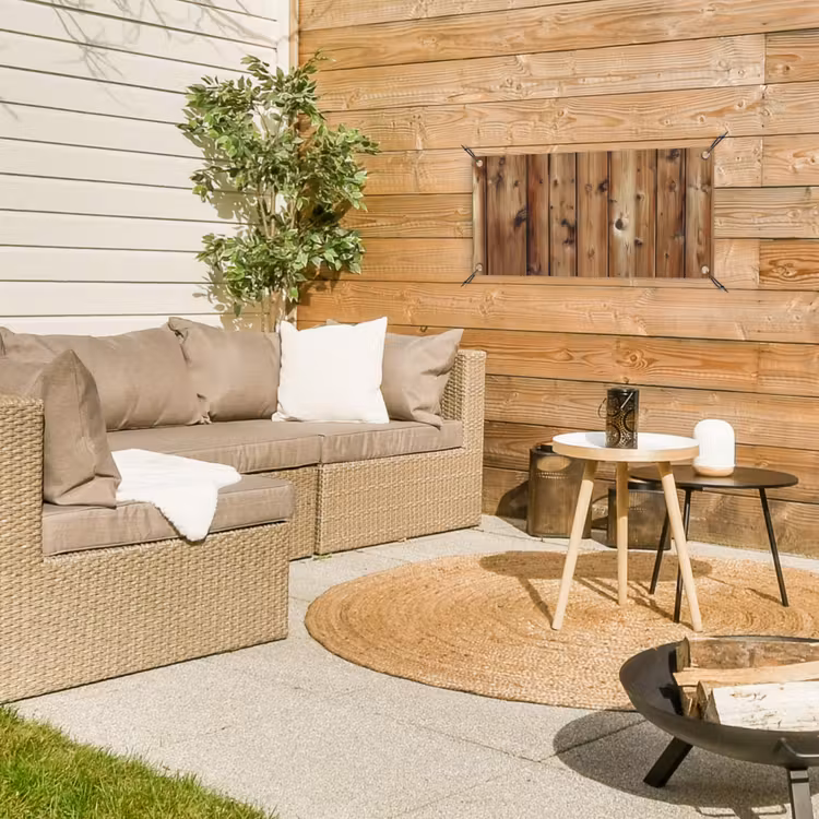 Hout - Planken - Bruin tuinposter los doek klein -sfeer4