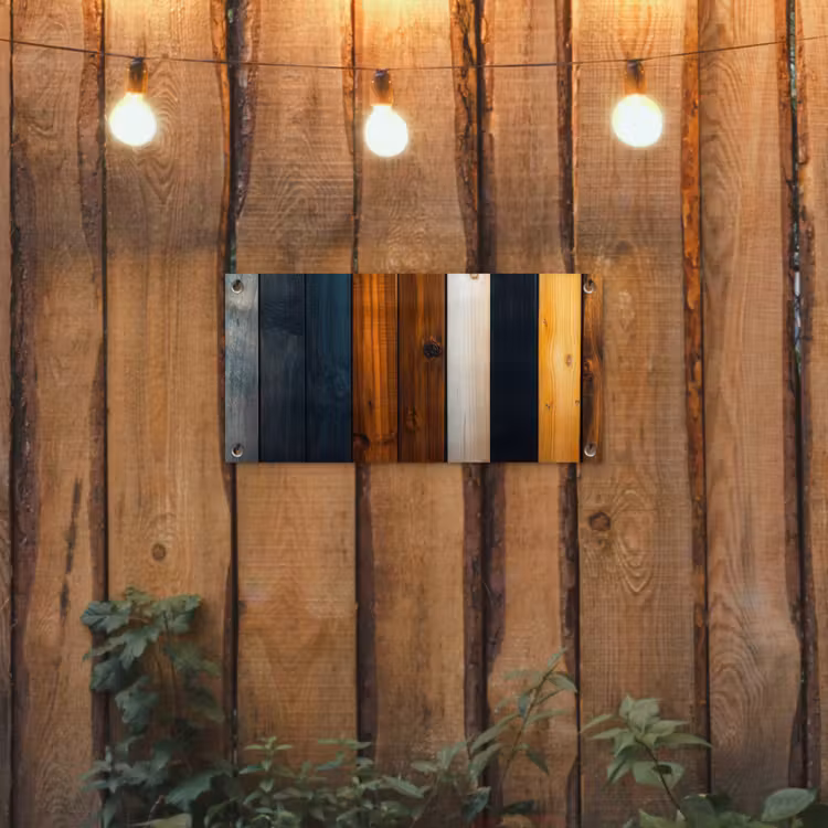 Hout - Planken - Donker - Warm tuinposter los doek klein -sfeer1