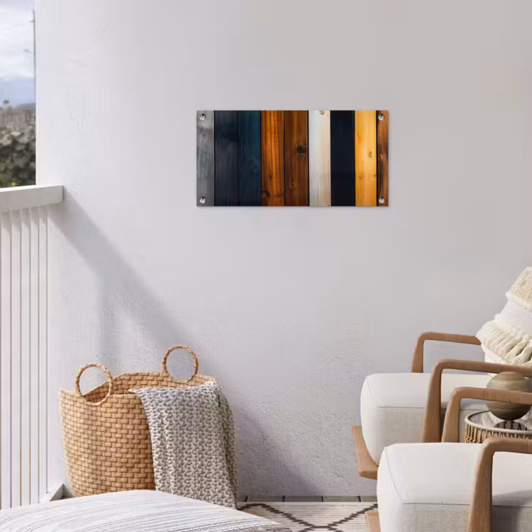 Hout - Planken - Donker - Warm tuinposter los doek klein -sfeer8