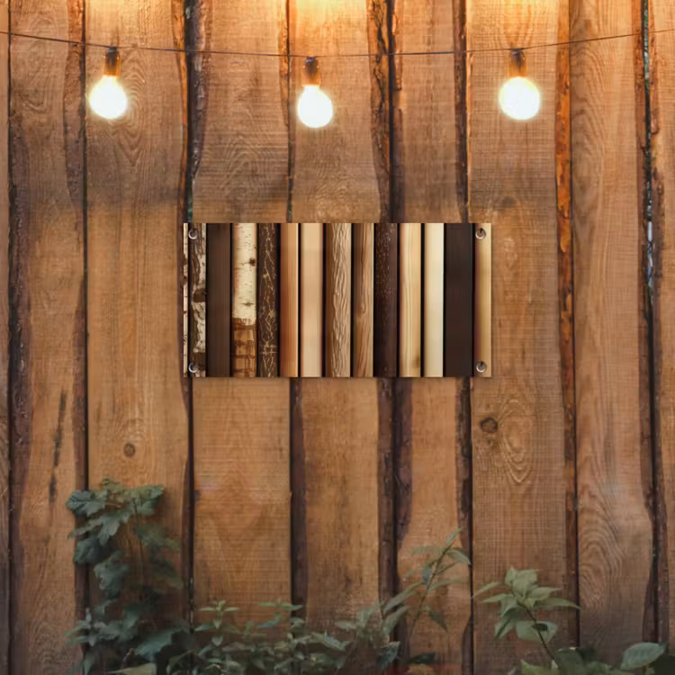 Hout - Planken - Natuurlijk tuinposter los doek klein -sfeer1
