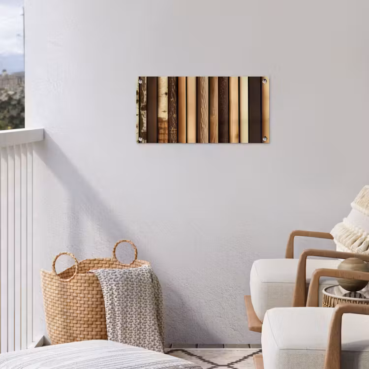 Hout - Planken - Natuurlijk tuinposter los doek klein -sfeer8