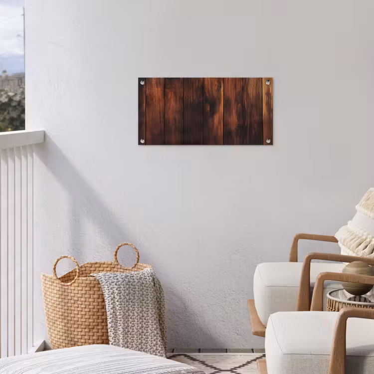 Hout - Planken - Vintage - Donkerbruin tuinposter los doek klein -sfeer8