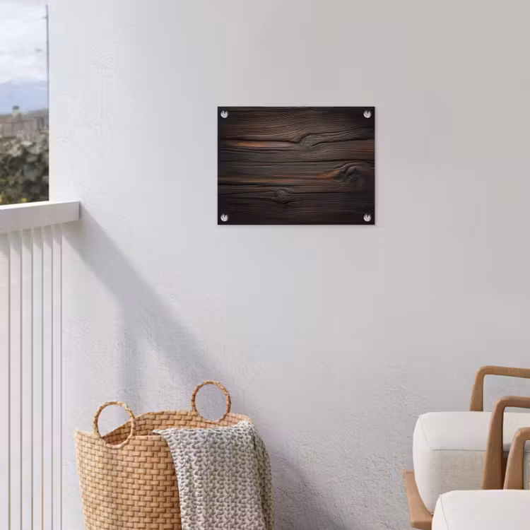 Hout - Grillige nerven tuinposter los doek klein -sfeer8