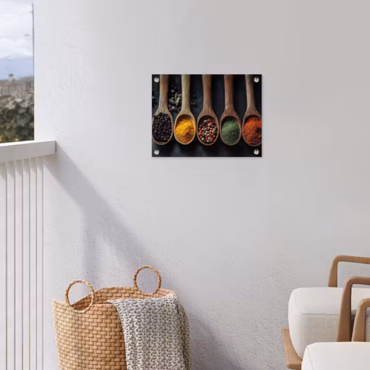 Houten - Lepels - Specerijen - Kruiden tuinposter los doek klein -sfeer8