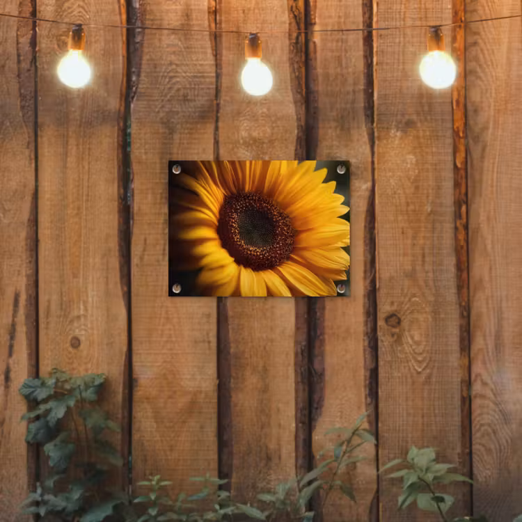 Geel - Zonnebloem - Zomers tuinposter los doek klein -sfeer1