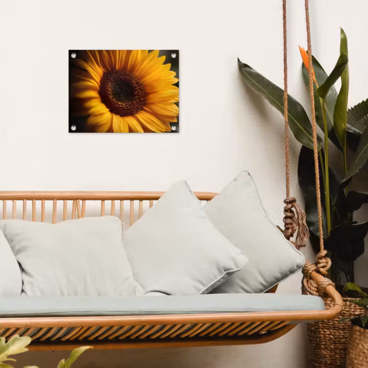 Geel - Zonnebloem - Zomers tuinposter los doek klein -sfeer7