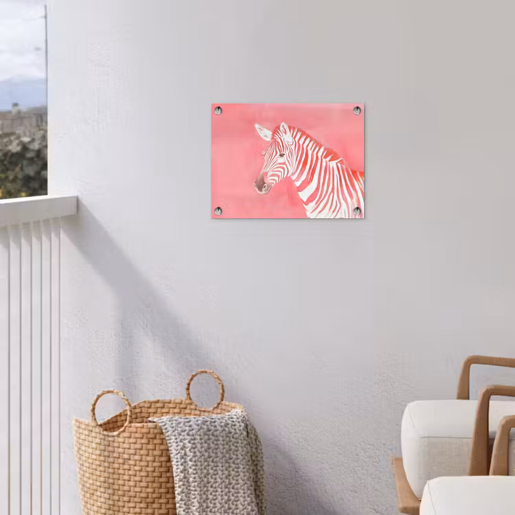 Zebra - Pink - Verf tuinposter los doek klein -sfeer8
