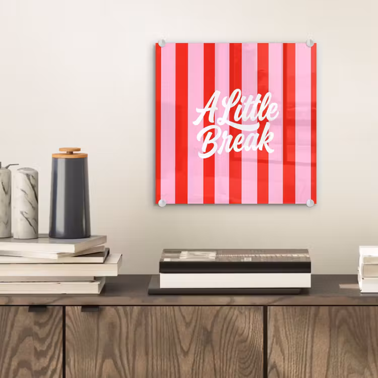 A Little Break - Strepen - Rood - Roze plexiglas 5mm klein -sfeer1
