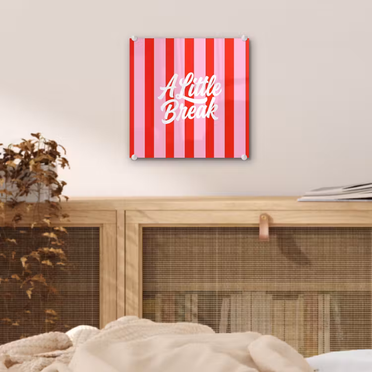 A Little Break - Strepen - Rood - Roze plexiglas 5mm klein -sfeer4