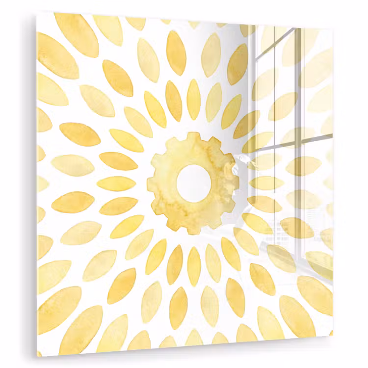 Abstract - Geometrisch - Stralend - Geel plexiglas 5mm klein -zzzproduct_nieuw