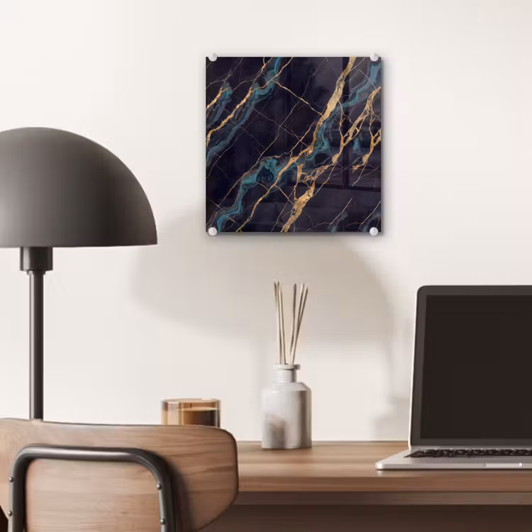 Abstract - Gouden lijnen - Kunst - Modern - Zwart plexiglas 5mm klein -sfeer6