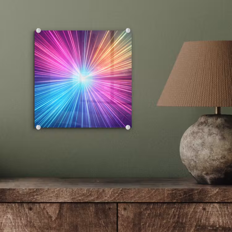 Abstract - Light - Burst - Modern - Colorful plexiglas 5mm klein -sfeer3