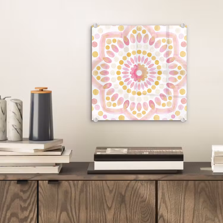Abstract - Mandala - Kunst - Modern - Roze plexiglas 5mm klein -sfeer1