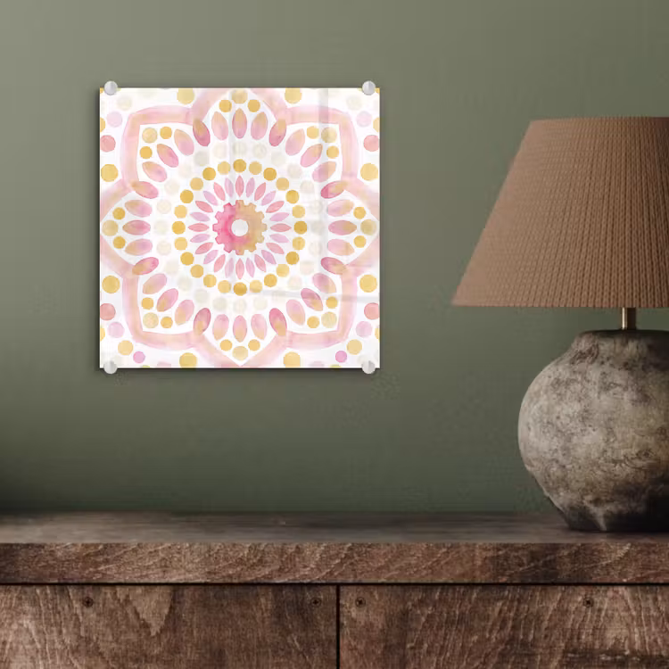 Abstract - Mandala - Kunst - Modern - Roze plexiglas 5mm klein -sfeer3