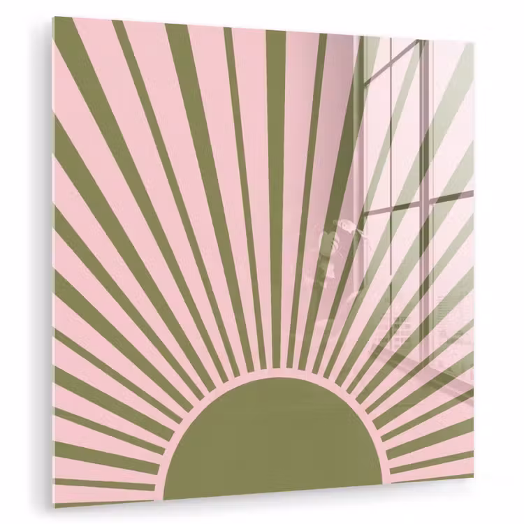 Abstract - Stralen - Grafisch - Roze - Groen plexiglas 5mm klein -zzzproduct_nieuw