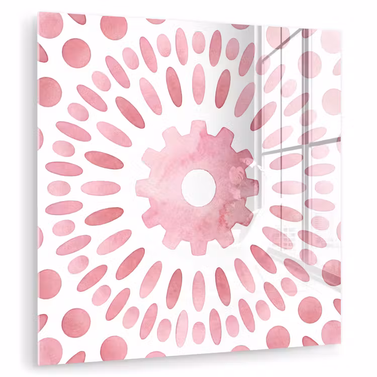 Abstract - Vormen - Patroon - Aquarel - Roze plexiglas 5mm klein -zzzproduct_nieuw