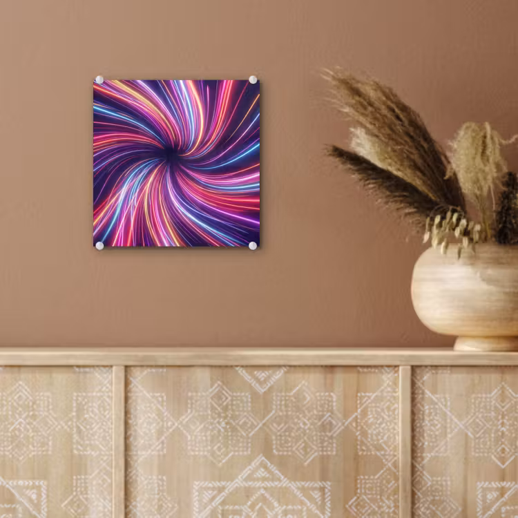 Abstract - Swirl - Futuristic - Neon plexiglas 5mm klein -sfeer5