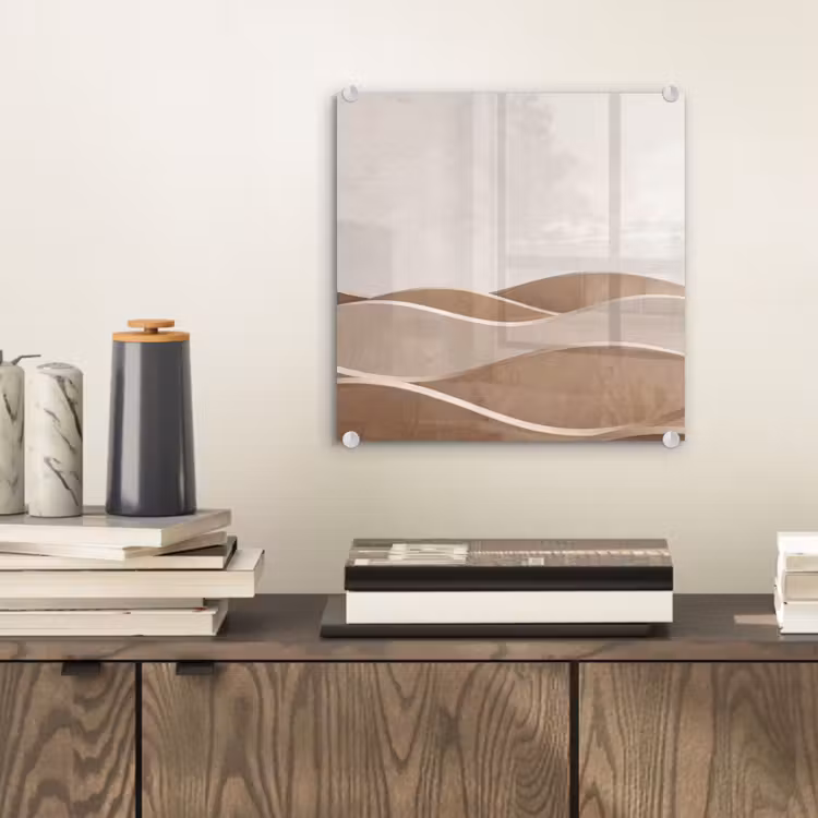 Abstract - Golven - Modern - Beige plexiglas 5mm klein -sfeer1