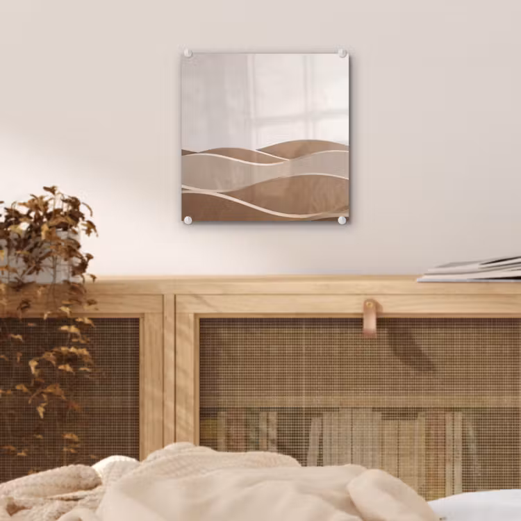 Abstract - Golven - Modern - Beige plexiglas 5mm klein -sfeer4