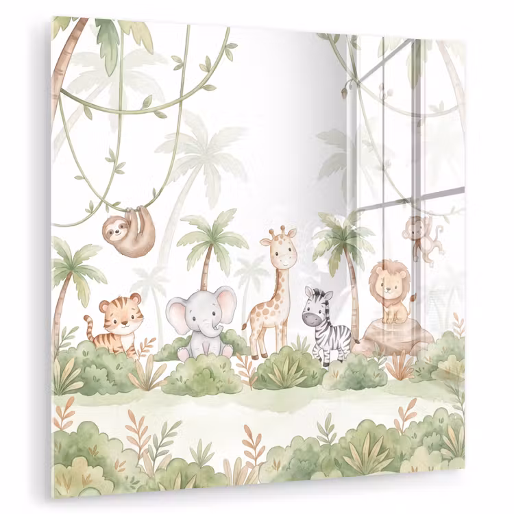 Dieren - Jungle - Pastel plexiglas 5mm klein -zzzproduct_nieuw