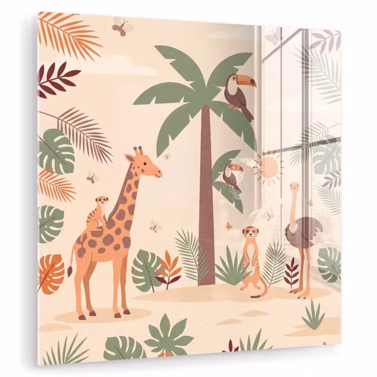 Dieren - Tropisch - Safari - Kleurrijk plexiglas 5mm klein -zzzproduct_nieuw