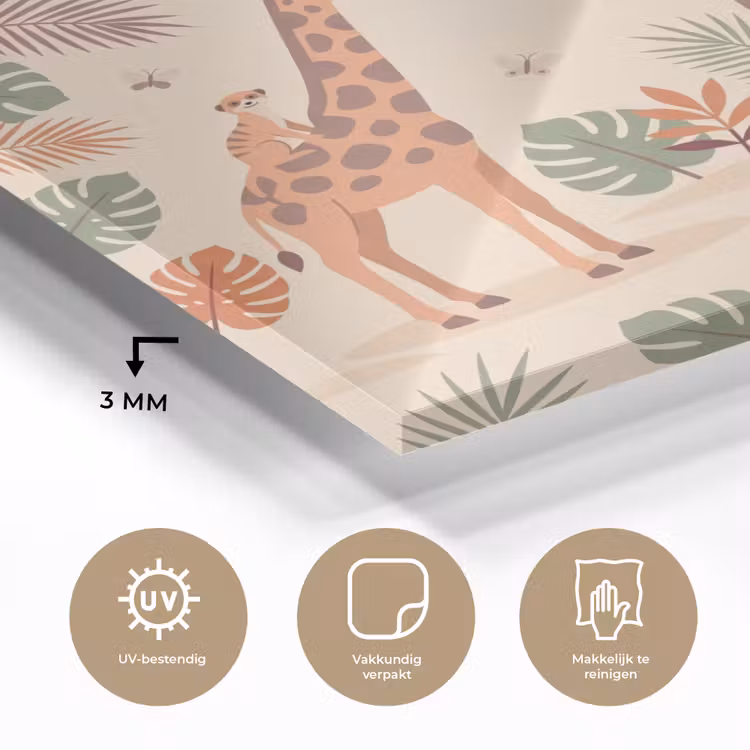 Dieren - Tropisch - Safari - Kleurrijk plexiglas 5mm klein -sfeer2