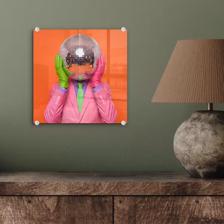 Kunst - Disco bal - Kleurrijk - Modern - Studio plexiglas 5mm klein -sfeer3