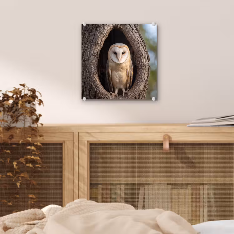 Kerkuil - Boom - Natuur - Bruin plexiglas 5mm klein -sfeer4