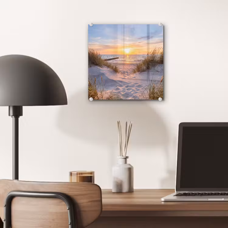 Strand - Zonsondergang - Natuur - Landschap plexiglas 5mm klein -sfeer6