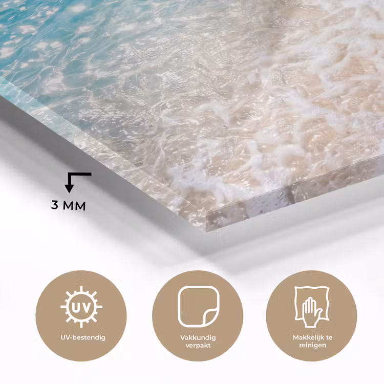Strand - Water - Natuur - Blauw - Beige plexiglas 5mm klein -sfeer2
