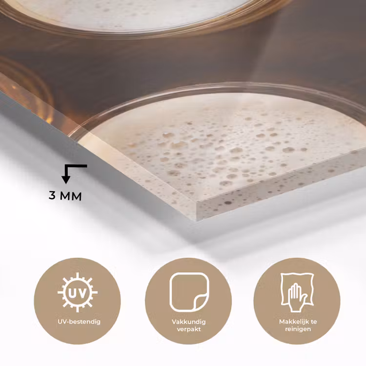 Bier - Glazen - Schuim - Hout - Drank plexiglas 5mm klein -sfeer2