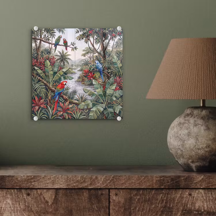 Vogel - Jungle - Natuur - Mozaïek - Groen plexiglas 5mm klein -sfeer3