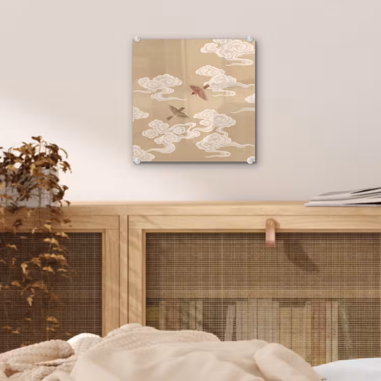 Vogels - Vliegen - Beige plexiglas 5mm klein -sfeer4