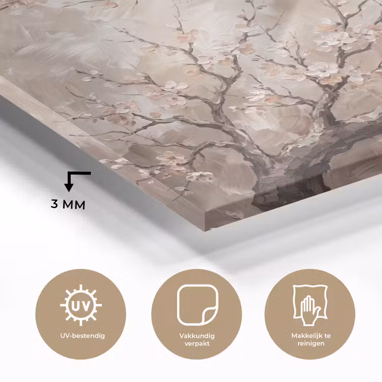 Bloesem - Takken - Schilderij - Beige - Serene plexiglas 5mm klein -sfeer2