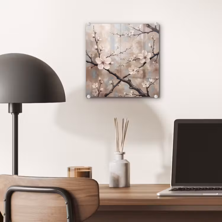 Bloesem - Takken - Schilderij - Beige - Serene plexiglas 5mm klein -sfeer6