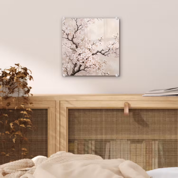 Bloesem - Illustratie - Taupe plexiglas 5mm klein -sfeer4