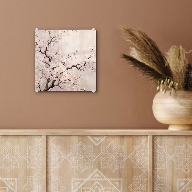 Bloesem - Illustratie - Taupe plexiglas 5mm klein -sfeer5