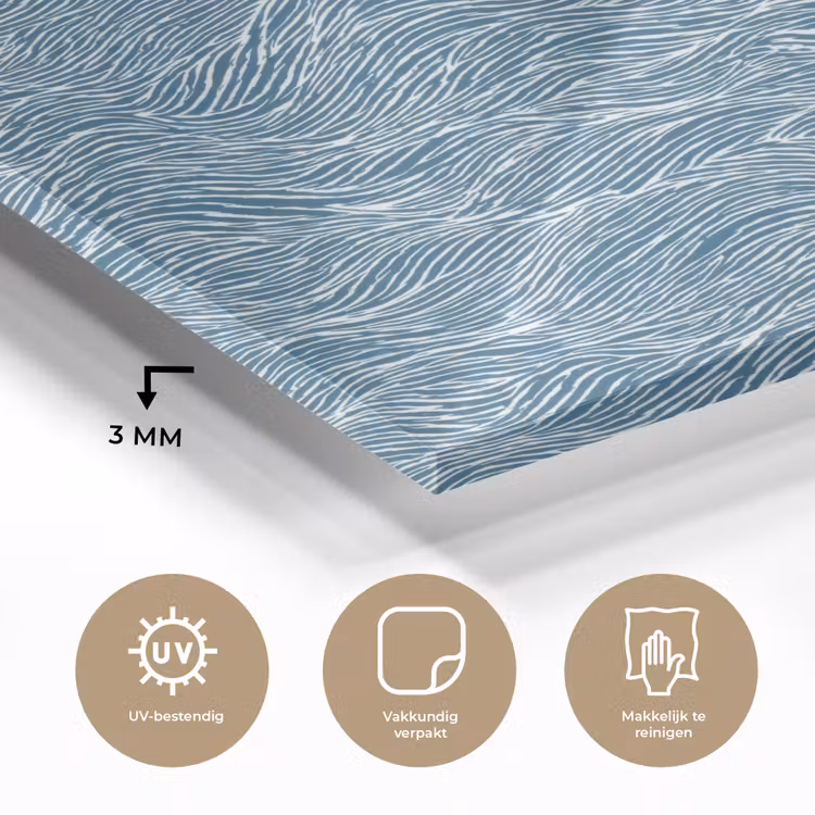 Blauw - Wit - Golven - Getekend - Textuur plexiglas 5mm klein 11 -sfeer2