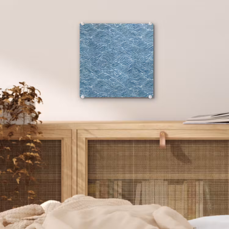 Blauw - Wit - Golven - Getekend - Textuur plexiglas 5mm klein 11 -sfeer4