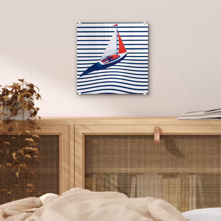 Boot - Water - Abstract - Blauw plexiglas 5mm klein -sfeer4