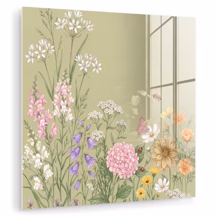 Botanisch - Bloemen - Kleurrijk plexiglas 5mm klein -zzzproduct_nieuw
