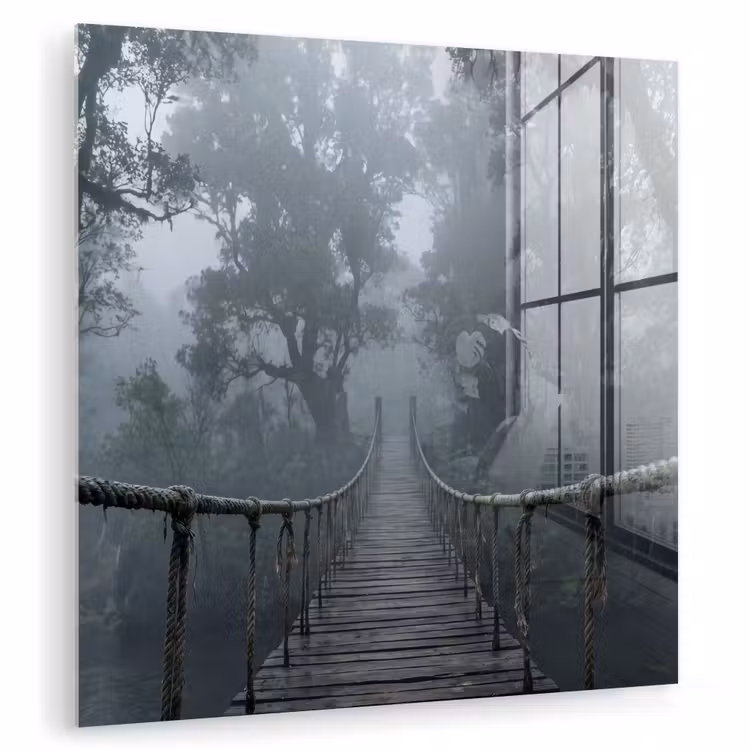 Brug - Jungle - Mist - Natuur plexiglas 5mm klein -zzzproduct_nieuw
