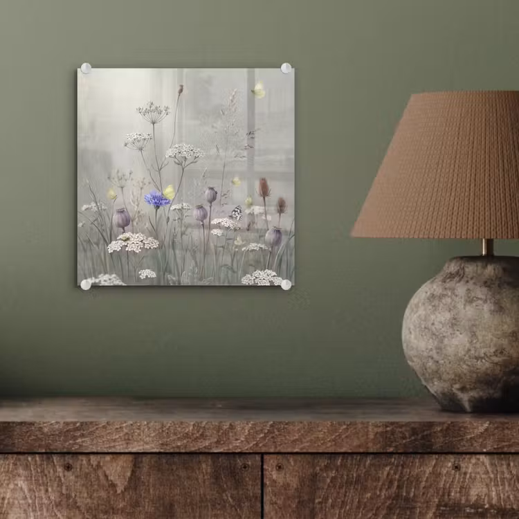 Vlinders - Wildbloemen - Illustratie - Kleurrijk plexiglas 5mm klein -sfeer3