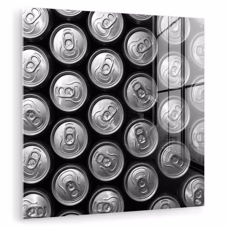 Blikjes - Aluminium - Patroon - Industrieel - Zilver plexiglas 5mm klein -zzzproduct_nieuw