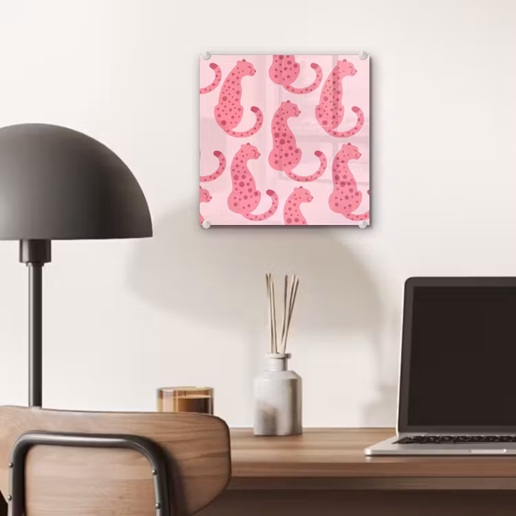 Kat - Gevlekt - Dieren - Patroon - Roze plexiglas 5mm klein -sfeer6