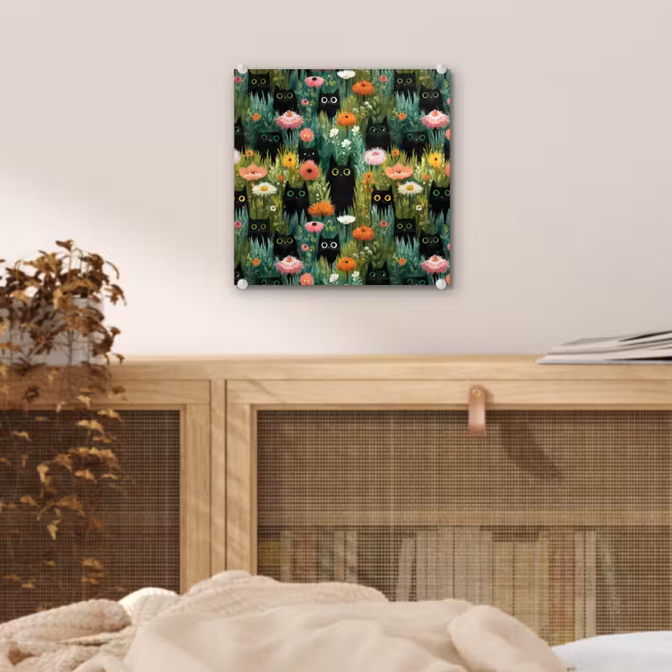 Katten - Bloemen - Kleurrijk plexiglas 5mm klein 11 -sfeer4