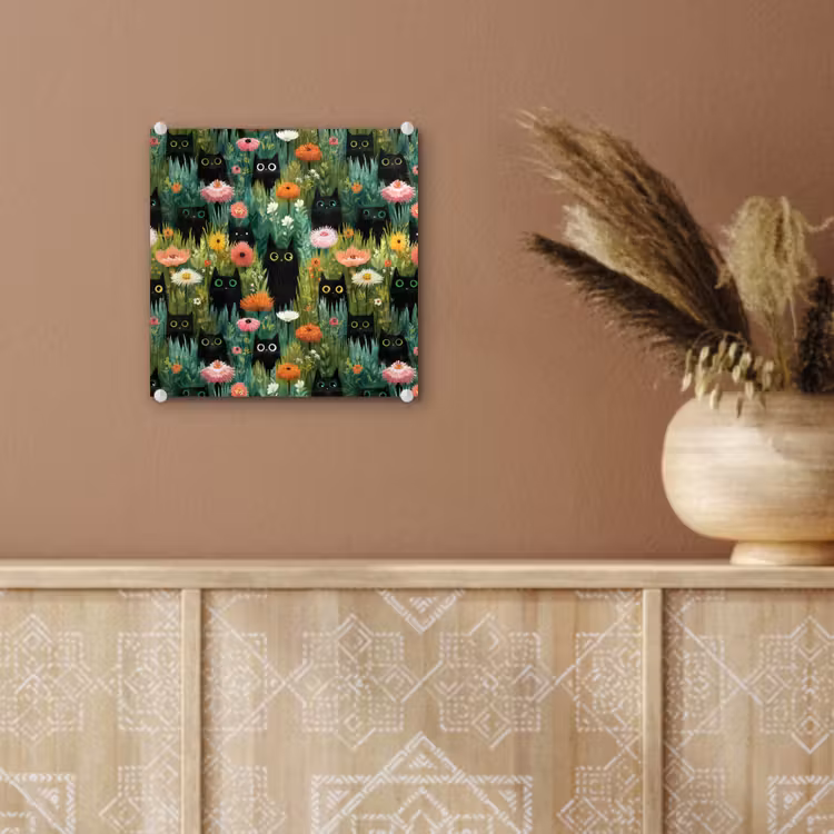 Katten - Bloemen - Kleurrijk plexiglas 5mm klein 11 -sfeer5