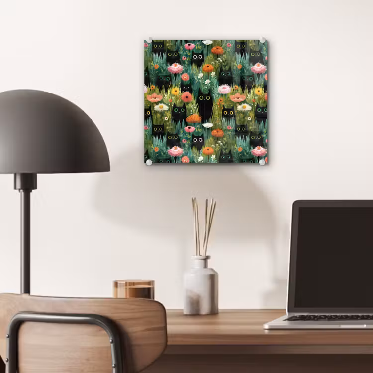 Katten - Bloemen - Kleurrijk plexiglas 5mm klein 11 -sfeer6