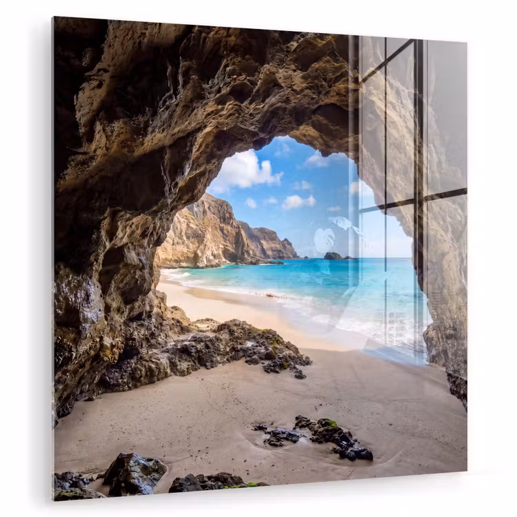 Grot - Strand - Zee - Blauw plexiglas 5mm klein -zzzproduct_nieuw